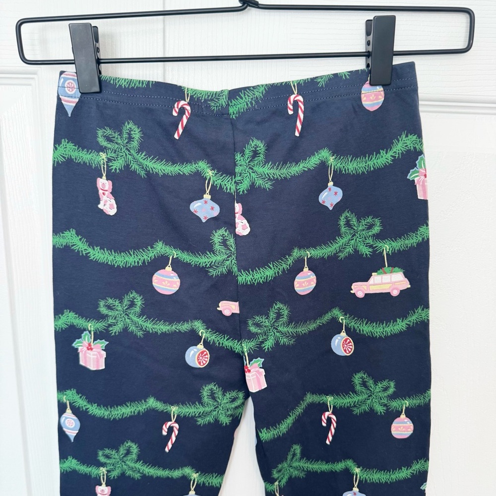 The Beaufort Bonnet Company Navy Pajama Bottoms with Ornament Print sz 10 - Picture 4 of 6